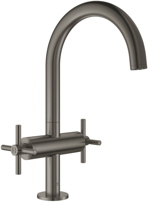 Baterie lavoar Grohe Atrio L cu dubla comanda manere in cruce brushed hard graphite