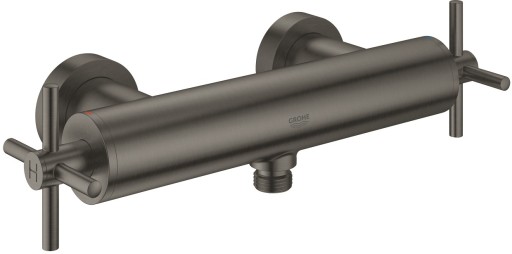 Baterie dus Grohe Atrio cu dubla comanda manere cruce brushed hard graphite