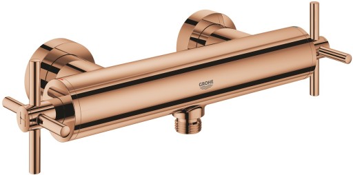 Baterie dus Grohe Atrio cu dubla comanda manere cruce warm sunset