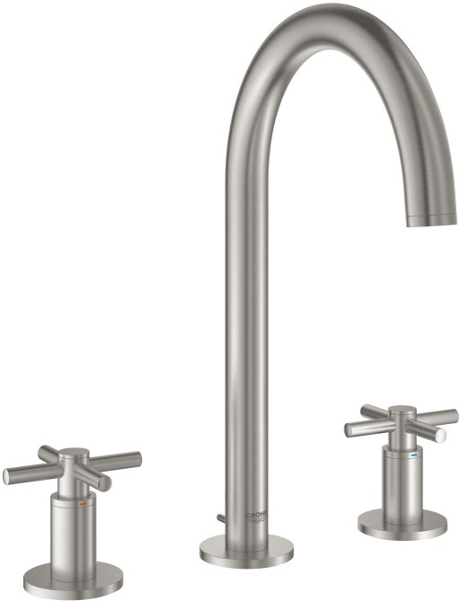 Baterie lavoar Grohe Atrio M din 3 elemente ventil pop-up manere cruce supersteel