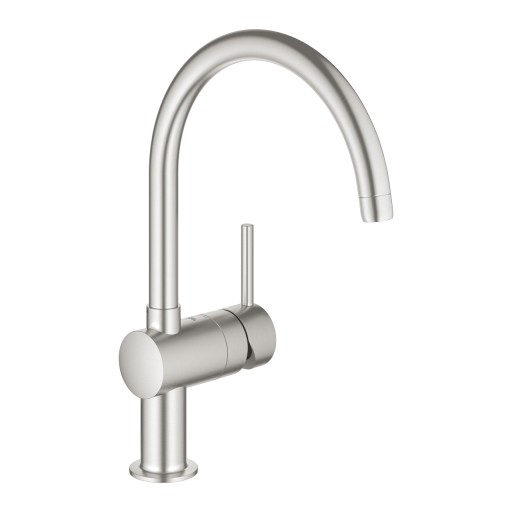 Baterie bucatarie Grohe Minta cu pipa C supersteel