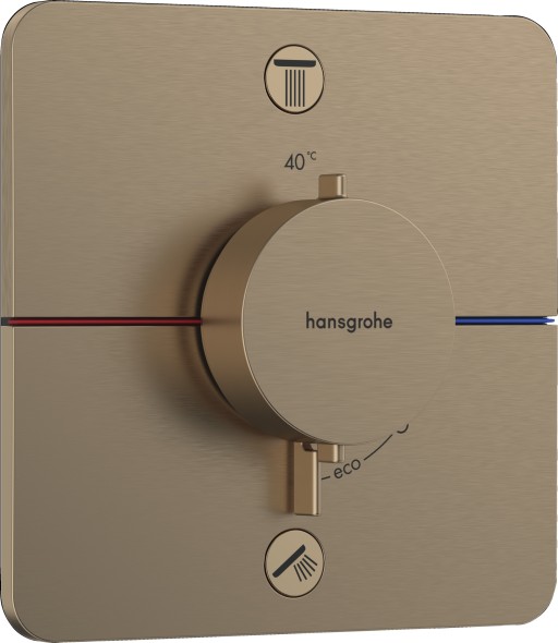 Baterie cada - dus termostatata Hansgrohe ShowerSelect Comfort Q cu 2 functii montaj incastrat necesita corp ingropat bronz periat