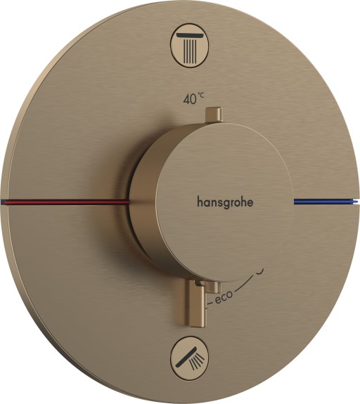 Baterie cada - dus termostatata Hansgrohe ShowerSelect Comfort S cu 2 functii montaj incastrat necesita corp ingropat bronz periat