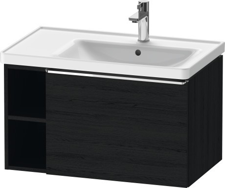 Dulap baza Duravit D-Neo 784x440mm un sertar si raft stanga stejar negru