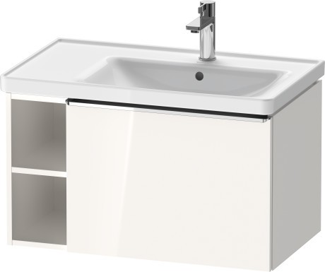 Dulap baza Duravit D-Neo 784x440mm un sertar si raft stanga alb lucios