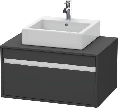 Dulap baza suspendat Duravit Ketho cu 1 sertar 80x55cm pentru lavoar pe blat grafit mat decor