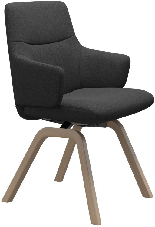 Scaun Stressless Mint v2 L Low D200 cu brate cadru natur tapiterie textil Calido Dark Grey