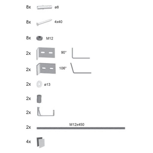 Kit montare panouri pentru cada Ravak Panelkit Avocado