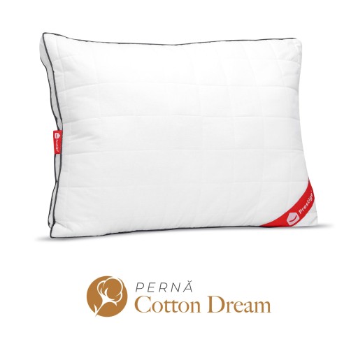 Pernă Cotton Dream cu microfibră, husă bumbac, 50x70 cm