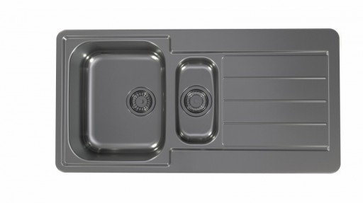 Chiuveta bucatarie inox doua cuve culoare antracit Alveus Monarch Line 10