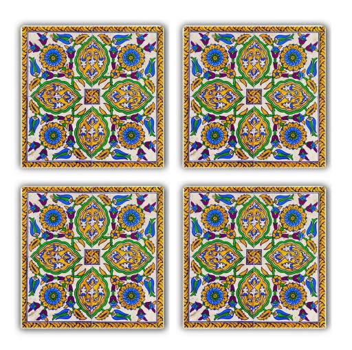 Set suporturi de pahare, Taylor, 366TYR1105, Piatra, 10 x 10 x 1 cm, 4 piese, Multicolor