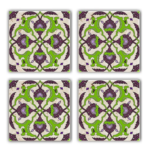 Set suporturi de pahare, Taylor, 366TYR1109, Piatra, 10 x 10 x 1 cm, 4 piese, Multicolor