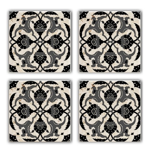 Set suporturi de pahare, Taylor, 366TYR1134, Piatra, 10 x 10 x 1 cm, 4 piese, Multicolor