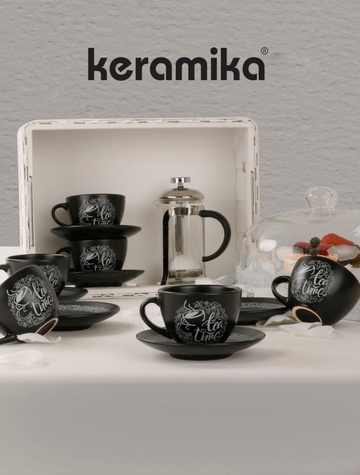 Set pentru ceai, Keramika, 275KRM1524, Ceramica, Negru mat