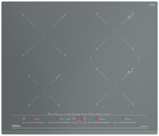 Plita inductie incorporabila Teka IZC 64630 cu 4 zone 60cm MultiSlider Touch Control Stone Grey