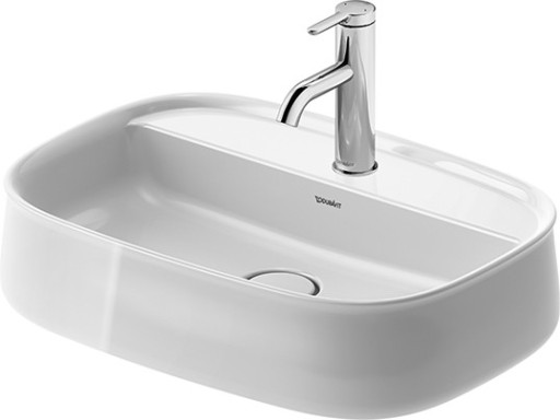 Lavoar Duravit Zencha 55x39cm cu platforma baterie montare pe blat fara preaplin DuraCeram WonderGliss alb