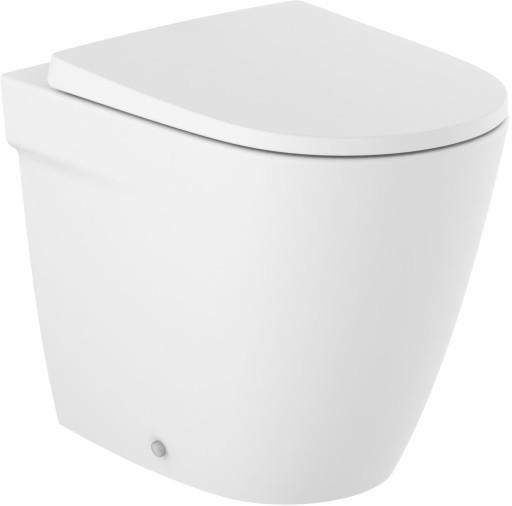 Vas wc Roca Ona Compact Rimless back-to-wall SupraGlaze alb