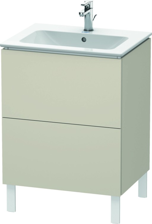 Dulap baza pe pardoseala Duravit L-Cube cu doua sertare 62cm taupe super mat