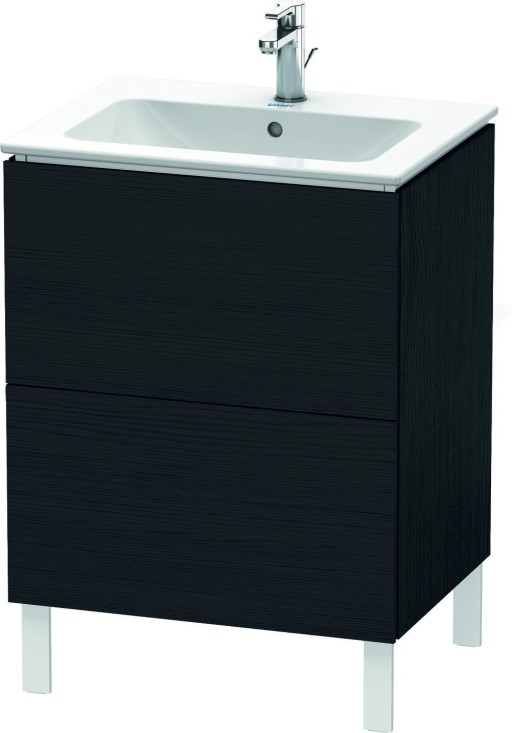 Dulap baza pe pardoseala Duravit L-Cube cu doua sertare 62cm stejar negru