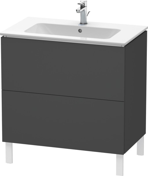 Dulap baza pe pardoseala Duravit L-Cube cu doua sertare 82cm grafit décor mat