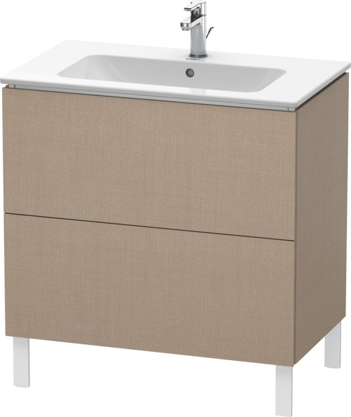 Dulap baza pe pardoseala Duravit L-Cube cu doua sertare 82cm linen decor