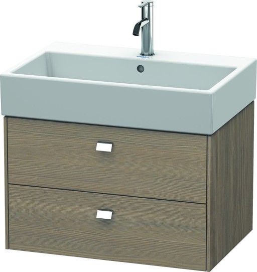 Dulap baza suspendat Duravit Brioso 684x442mm cu doua sertare stejar terra manere crom