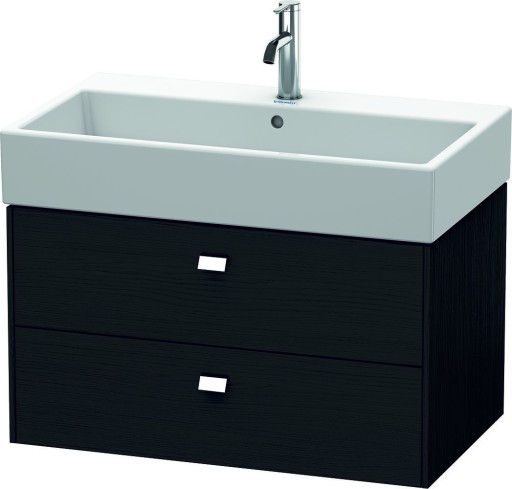 Dulap baza suspendat Duravit Brioso 784x442mm cu doua sertare stejar negru manere crom