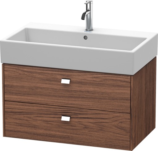 Dulap baza suspendat Duravit Brioso 784x442mm cu doua sertare nuc inchis decor manere crom