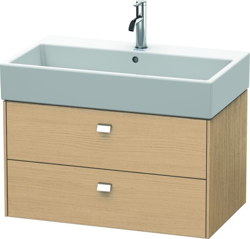 Dulap baza suspendat Duravit Brioso 784x442mm cu doua sertare stejar natur manere crom