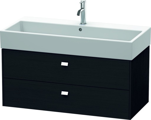 Dulap baza suspendat Duravit Brioso 984x442mm cu doua sertare stejar negru manere crom