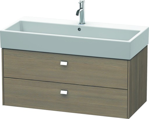 Dulap baza suspendat Duravit Brioso 984x442mm cu doua sertare stejar terra manere crom