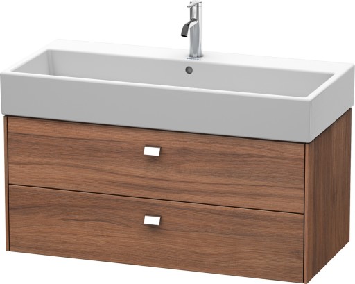 Dulap baza suspendat Duravit Brioso 984x442mm cu doua sertare nuc natur manere crom