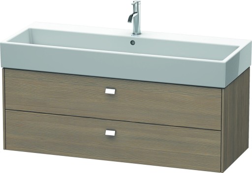 Dulap baza suspendat Duravit Brioso 1184x442mm cu doua sertare stejar terra manere crom