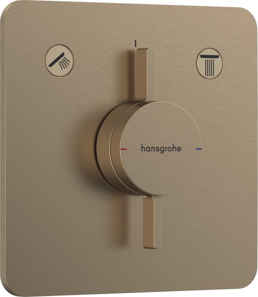 Baterie cada - dus Hansgrohe DuoTurn Q cu doua functii montaj incastrat necesita corp ingropat bronz periat