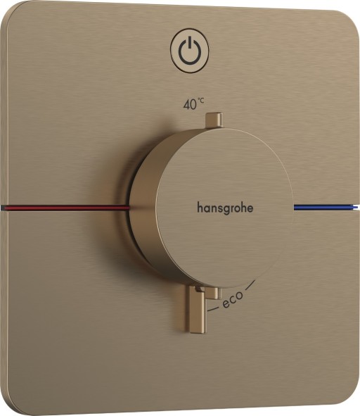 Baterie dus termostatata Hansgrohe ShowerSelect Comfort Q On/Off cu montaj incastrat necesita corp ingropat bronz periat