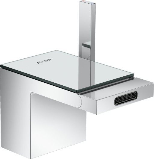 Baterie bideu Hansgrohe Axor MyEdition ventil push-open crom/sticla oglinda