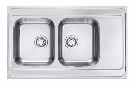 Chiuveta bucatarie inox satin cu doua cuve si picurator Alveus Classic Pro 80