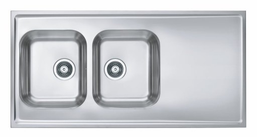 Chiuveta bucatarie inox satin cu doua cuve si picurator Alveus Classic Pro 100