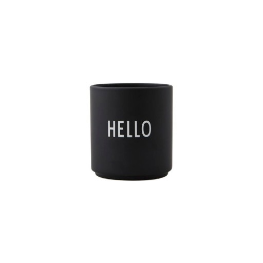 Cană neagră din porțelan 300 ml Hello – Design Letters