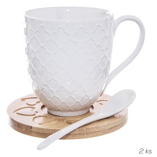 Set de 2 căni de porțelan 370 ml Whiteline - Orion