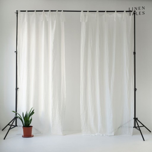 Perdea albă din in 130x300 cm White – Linen Tales