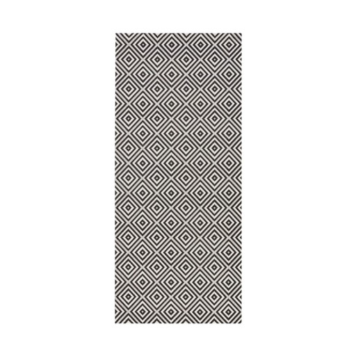 Traversă de exterior NORTHRUGS Karo, 80 x 150 cm, negru-alb