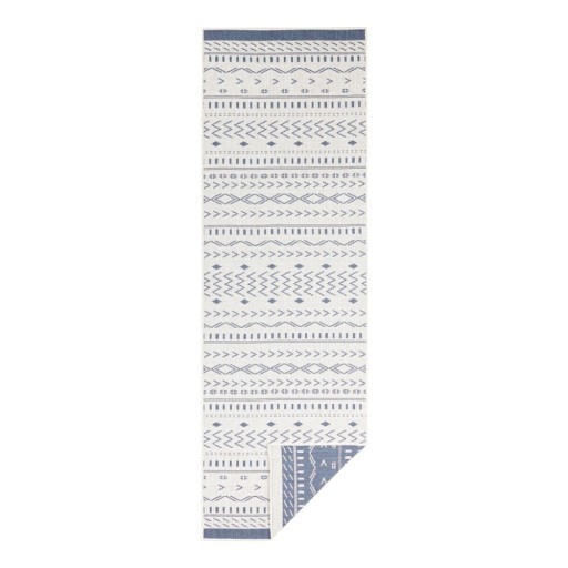 Covor adecvat pentru exterior NORTHRUGS Kuba, 80 x 250 cm, albastru-crem