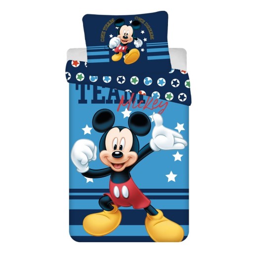 Lenjerie de pat pentru copii din bumbac pentru pat de o persoană 140x200 cm Mickey Team – Jerry Fabrics