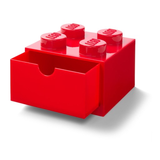 Cutie cu sertar pentru birou LEGO®, 15 x 16 cm, roșu