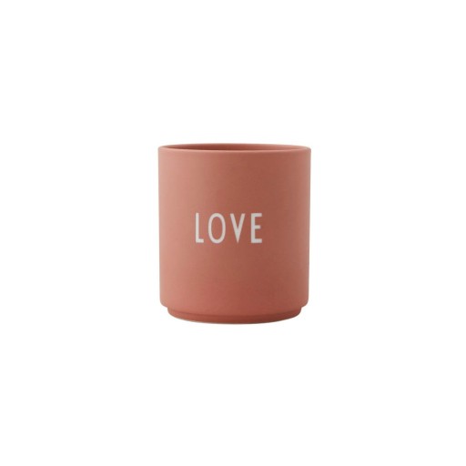 Cană roz/bej din porțelan 300 ml Love – Design Letters