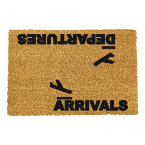 Covoraș de intrare din fibre de nucă de cocos 40x60 cm Arrivals and Departures – Artsy Doormats