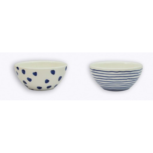 Set 2 boluri din ceramică Madre Selva Blue Dots