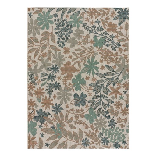 Covor de exterior Universal Floral, 65 x 200 cm, bej-verde