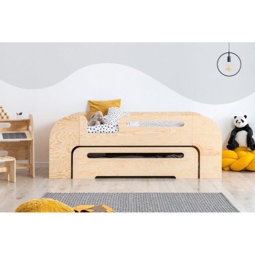 Pat pentru copii natural cu extensie suplimentară 80x200 cm AIKO – Adeko